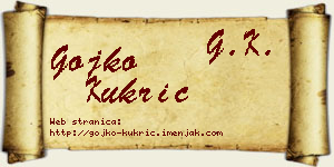 Gojko Kukrić vizit kartica